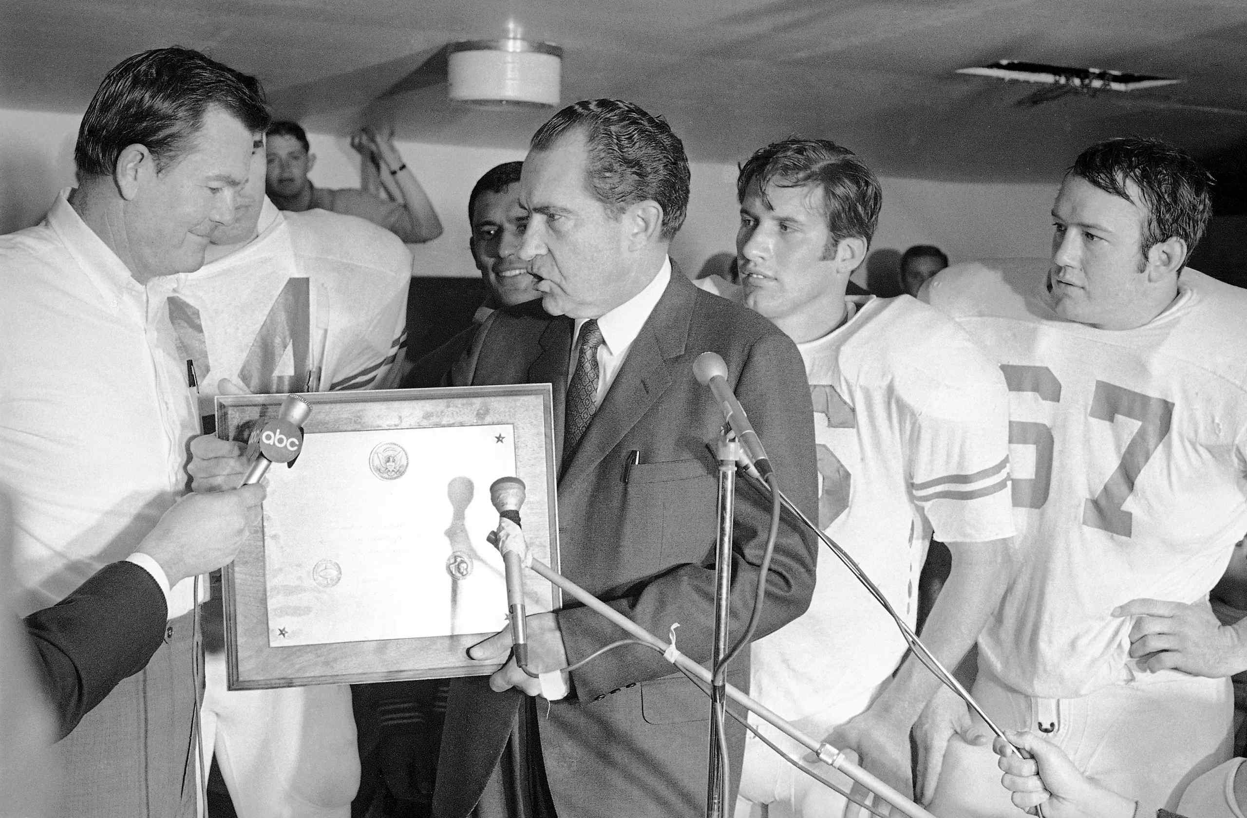 Richard Nixon awards Texas the National Championship.
